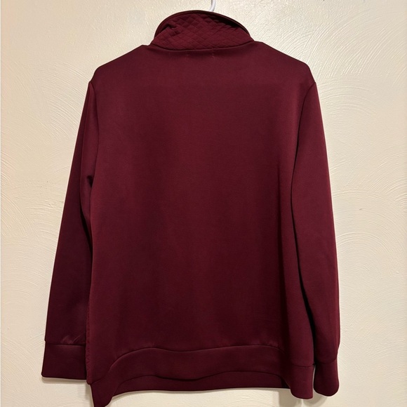 Women's Burgundy Quarter-Zip Sweatshirt - Picture 8 of 8